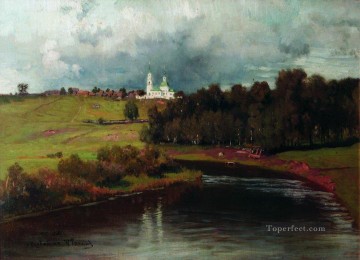 ヴァルヴァリノ村の眺め 1878 イリヤ・レーピン 風景 川 Oil Paintings